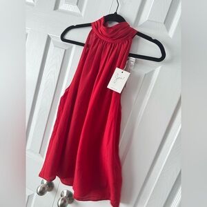 Joie Vibrant Red Sleeveless Blouse